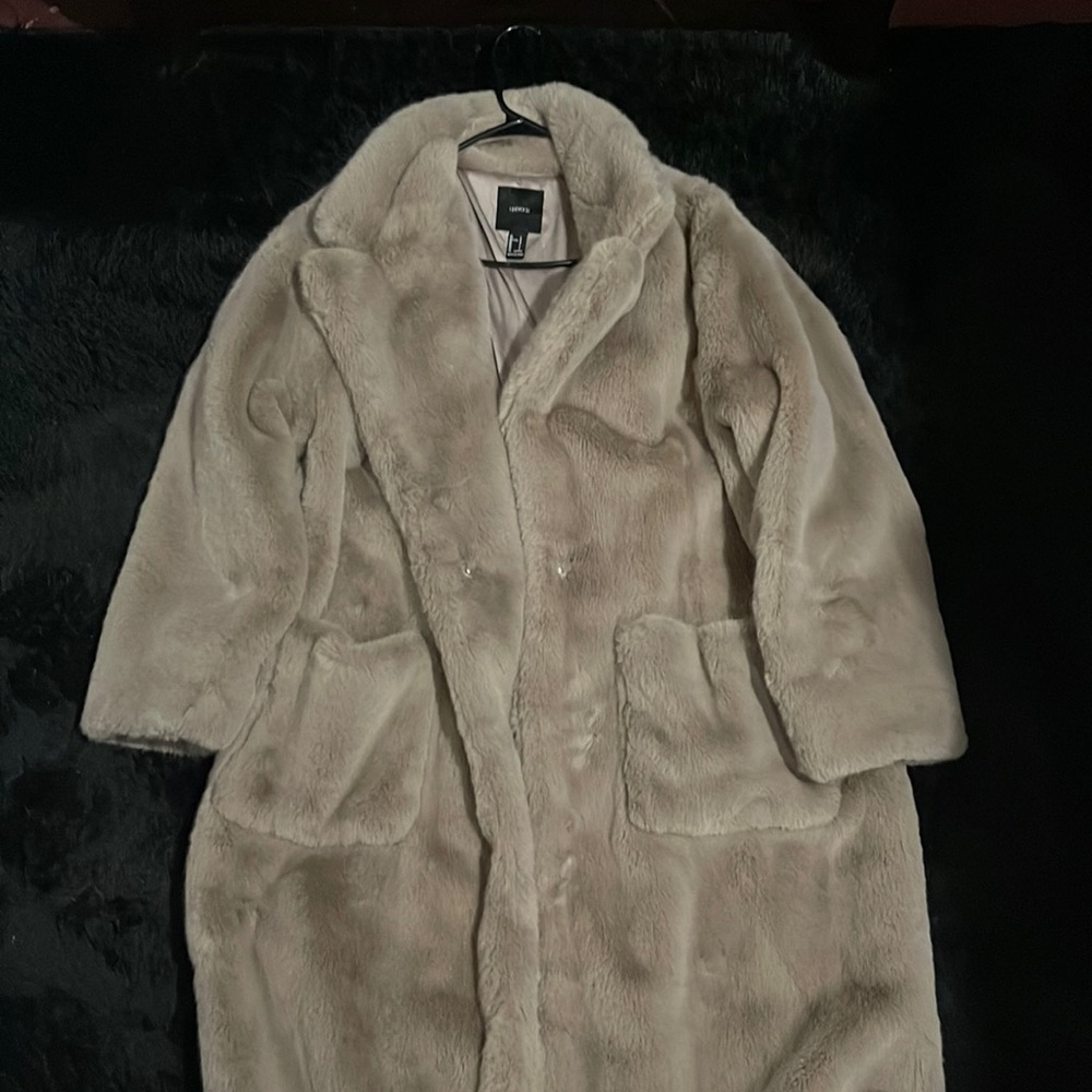 Ashy brown Fur long coat